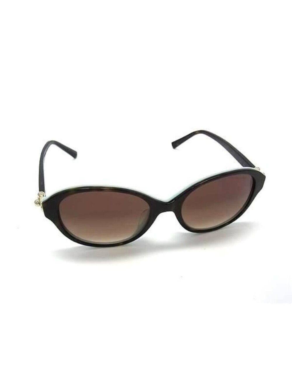 Tiffany & Co Sunglasses HardWear TF Brown Light Blue Acetate Gold Eyewear